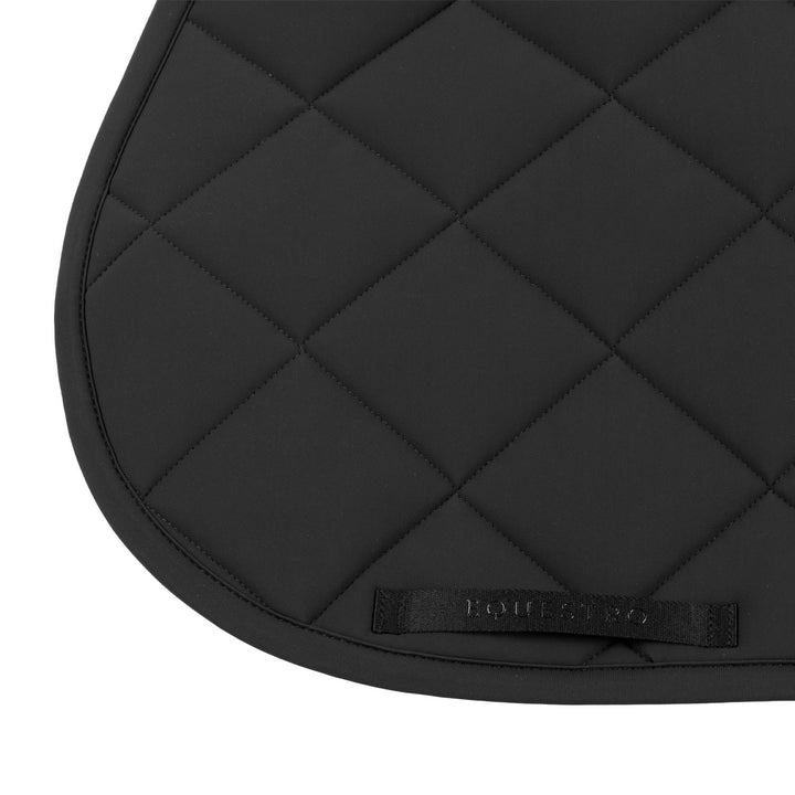 Jumping Saddle Pad With Diamond Quilting And Embroidered Logo - Black