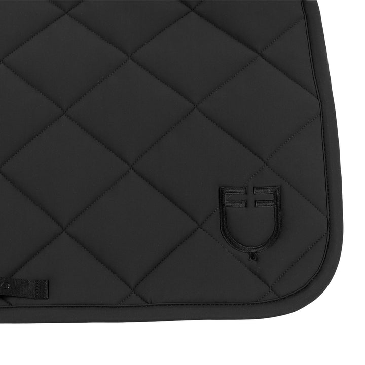 Jumping Saddle Pad With Diamond Quilting And Embroidered Logo - Black