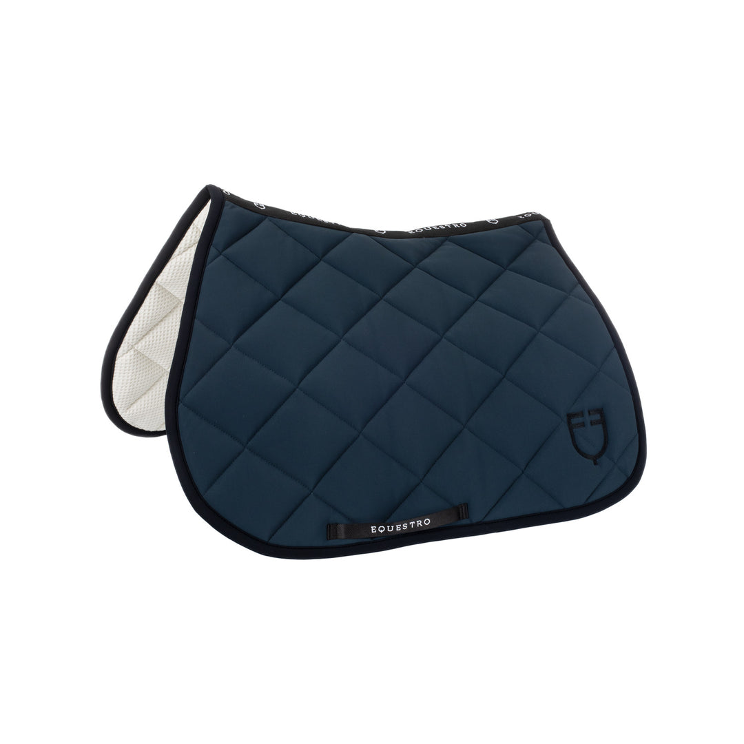 Jumping saddle pad with embroidered logo