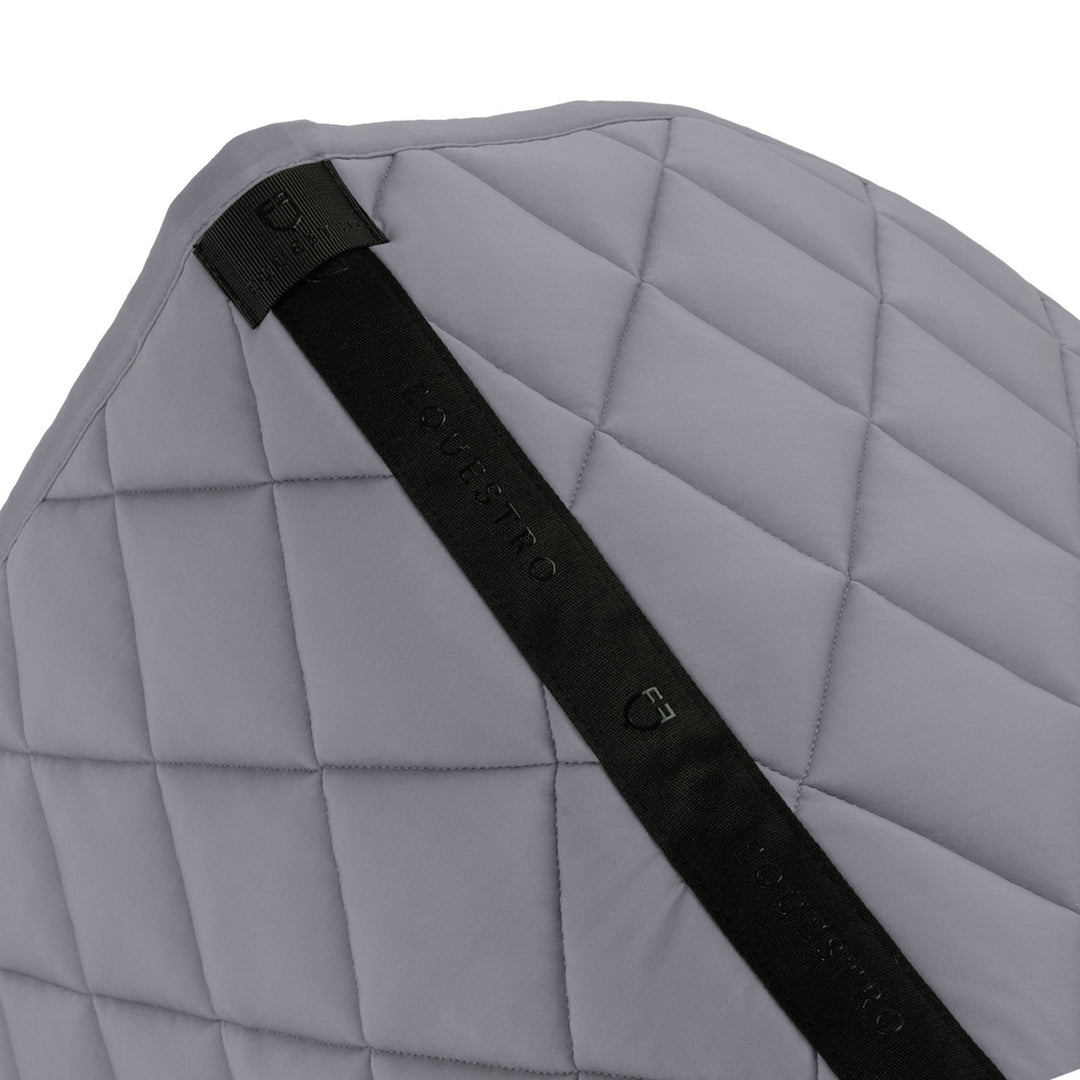 Jumping Saddle Pad With Rhinestone Logo - Frost Grey