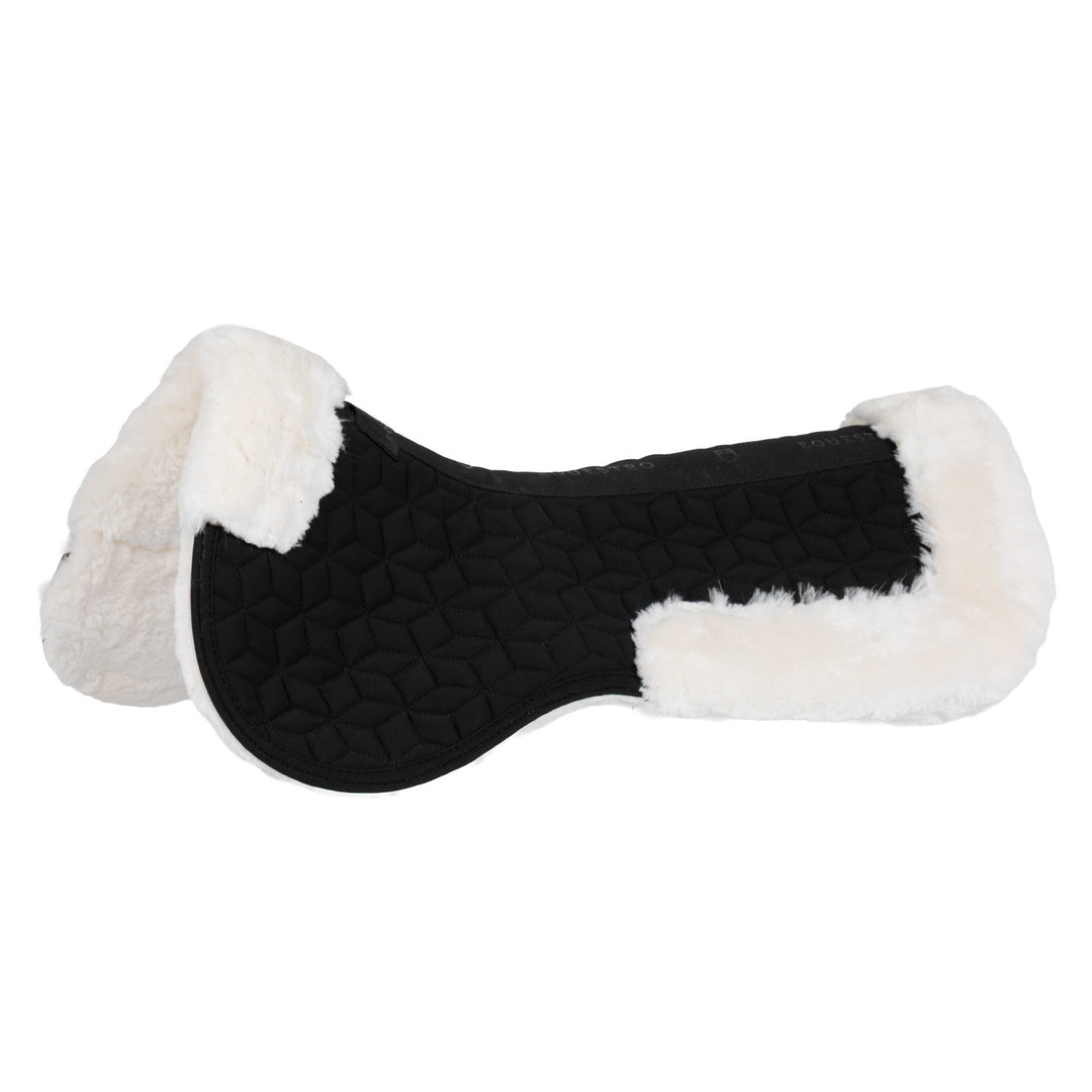 Pad In Technical Fabric And Sheepskin With Cube Quilting - Black / Natural