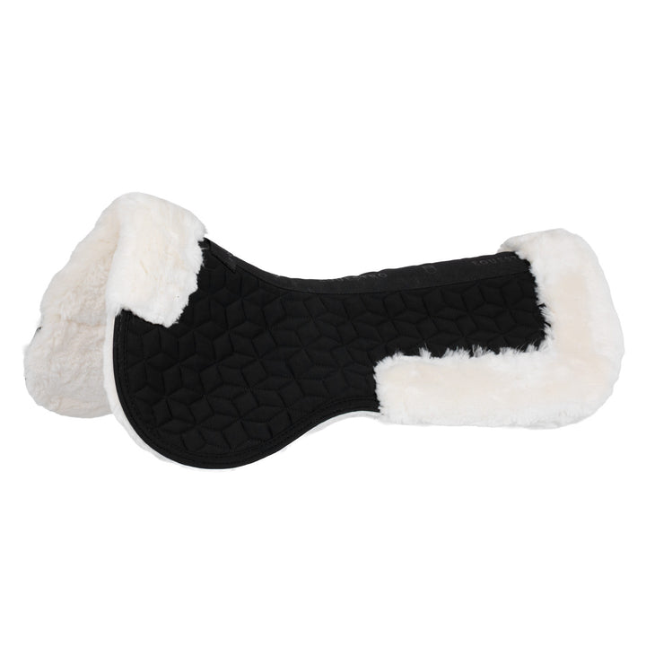 Pad In Technical Fabric And Sheepskin With Cube Quilting - Black / Natural