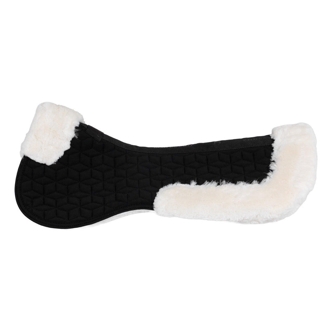 Pad In Technical Fabric And Sheepskin With Cube Quilting - Black / Natural
