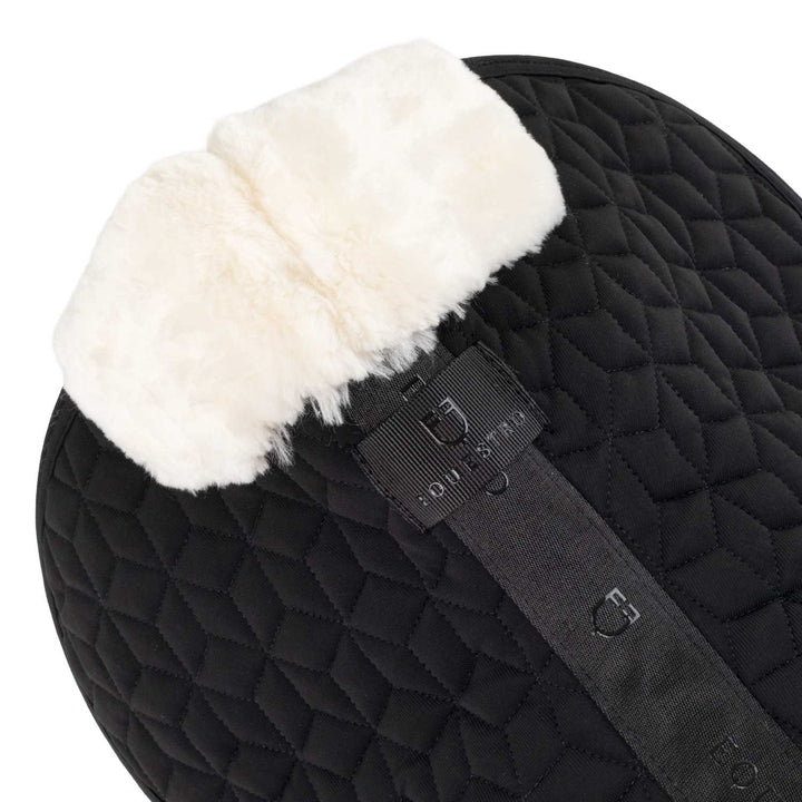 Pad In Technical Fabric And Sheepskin With Cube Quilting - Black / Natural
