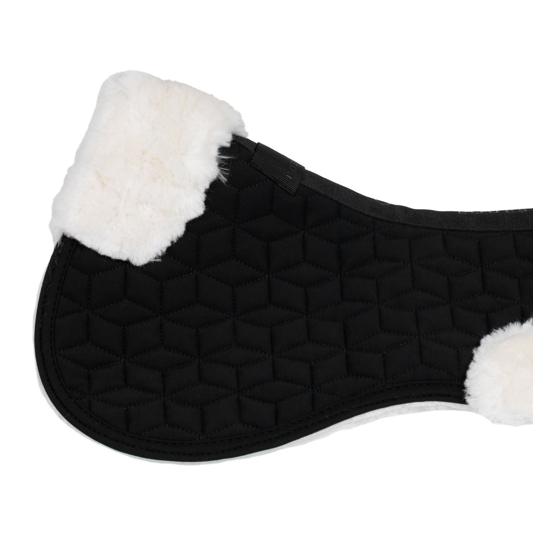 Pad In Technical Fabric And Sheepskin With Cube Quilting - Black / Natural