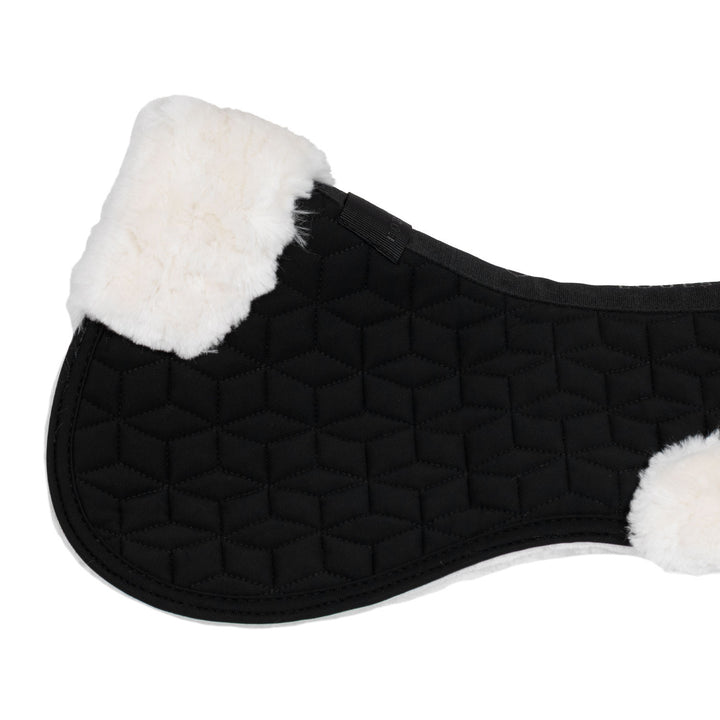 Pad In Technical Fabric And Sheepskin With Cube Quilting - Black / Natural