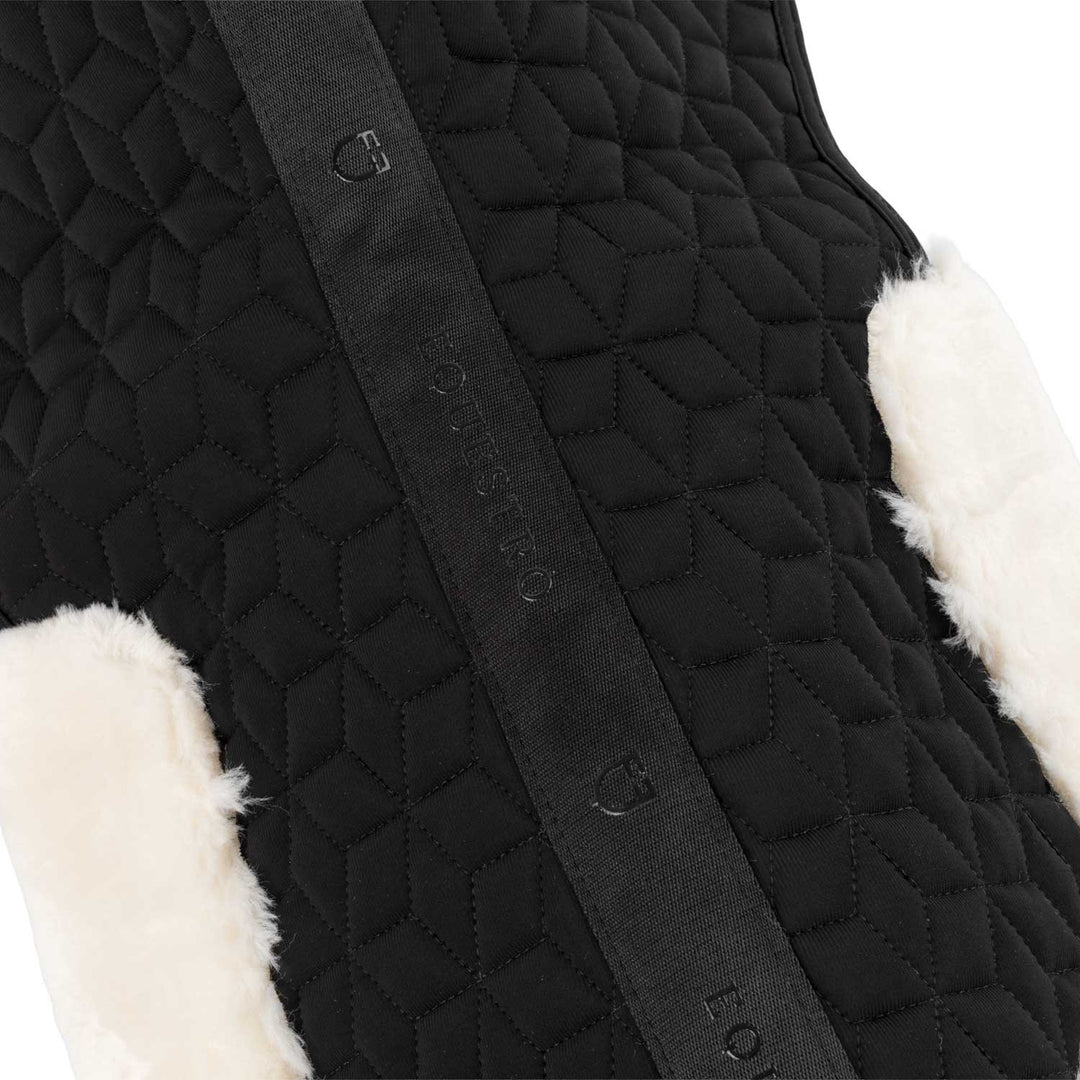 Pad In Technical Fabric And Sheepskin With Cube Quilting - Black / Natural