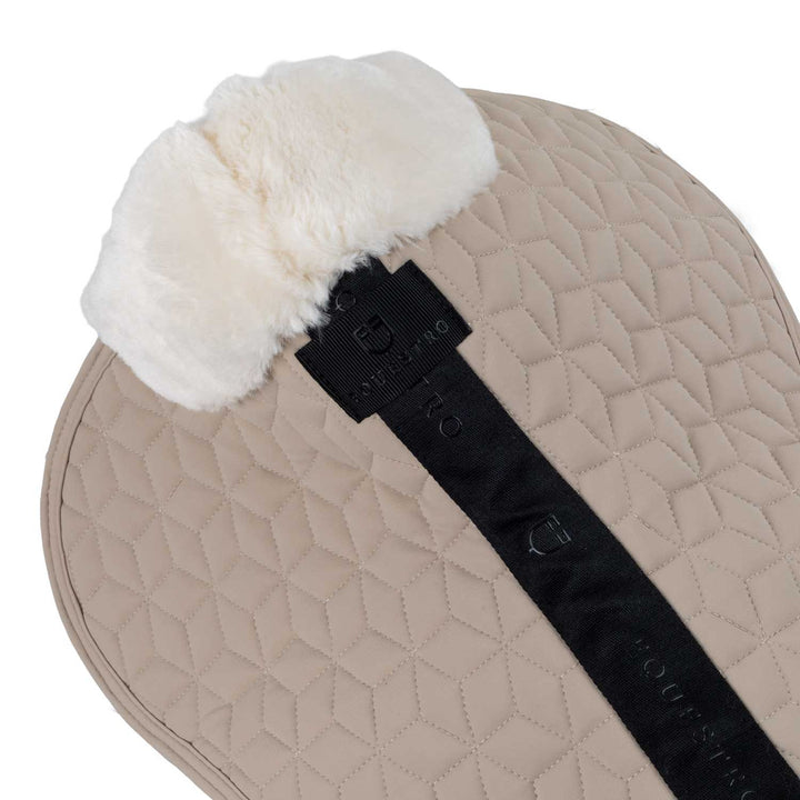 Pad In Technical Fabric And Sheepskin With Cube Quilting - Cobblestone / Antique White