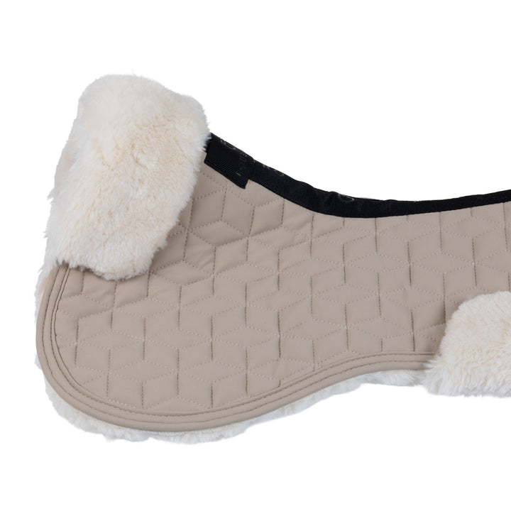 Pad In Technical Fabric And Sheepskin With Cube Quilting - Cobblestone / Antique White