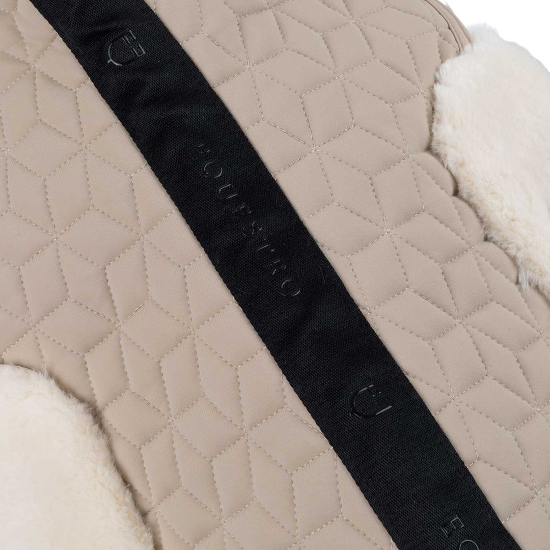 Pad In Technical Fabric And Sheepskin With Cube Quilting - Cobblestone / Antique White