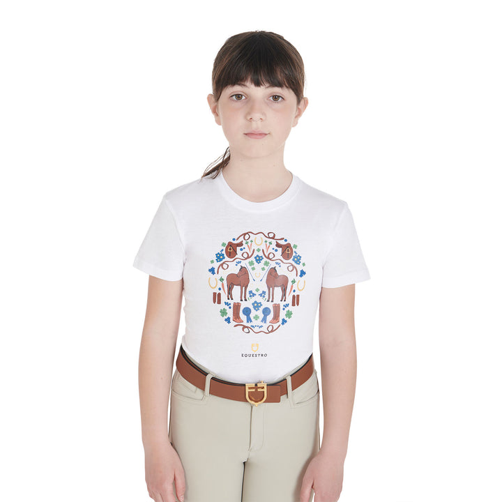 Kids' slim fit t-shirt with stable decoration