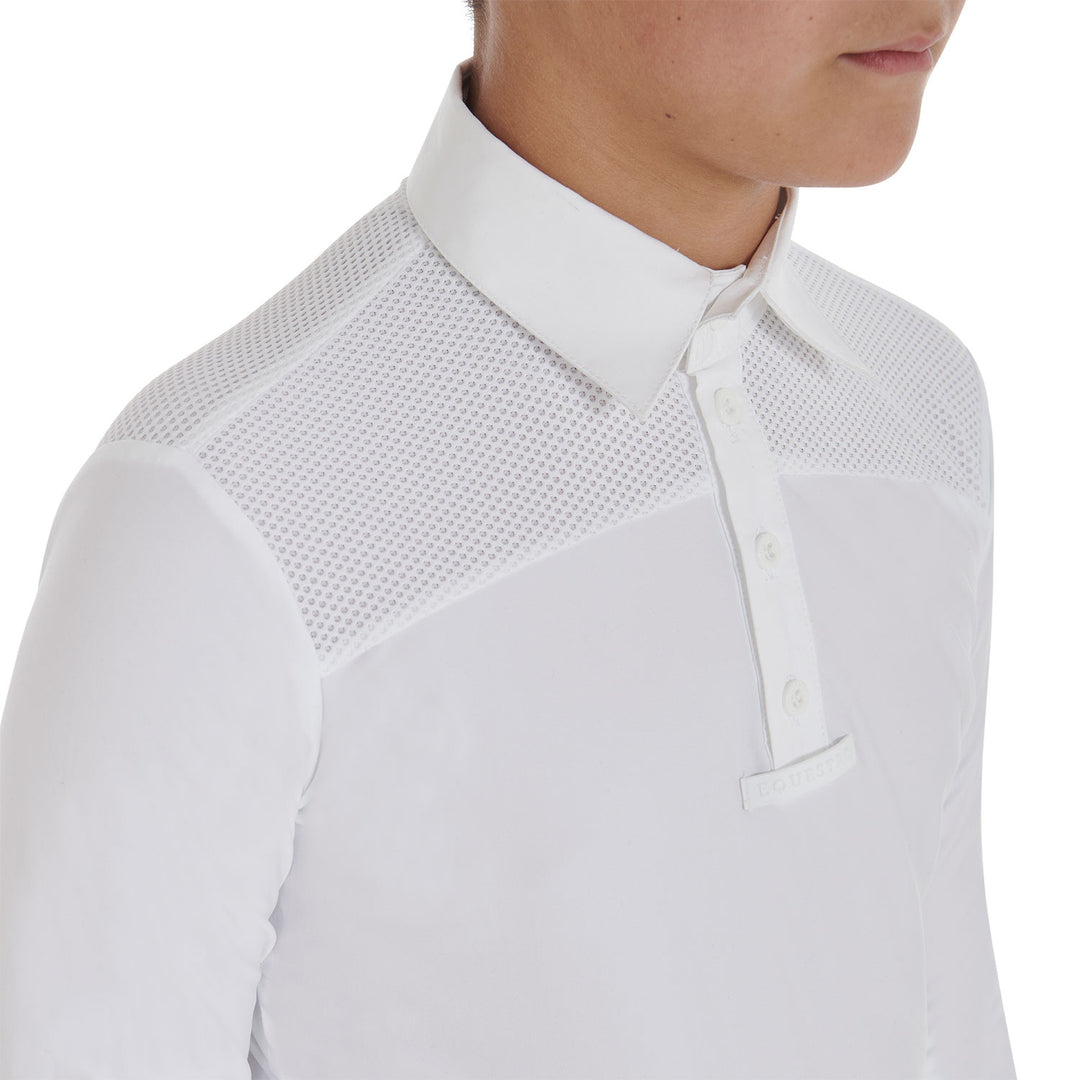 Boys' long-sleeved polo shirt with buttons