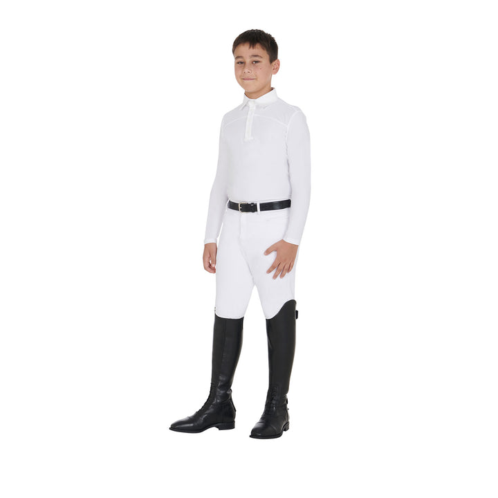 Boys' long-sleeved polo shirt with buttons