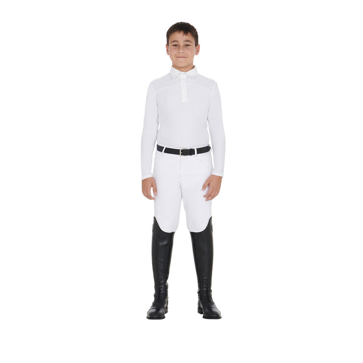 Boys' long-sleeved polo shirt with buttons