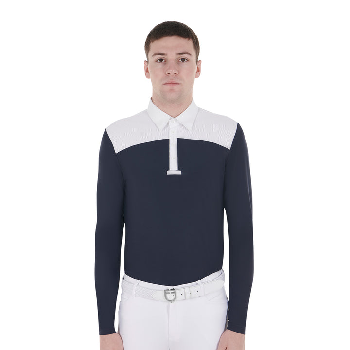 Men's long-sleeved competition polo shirt