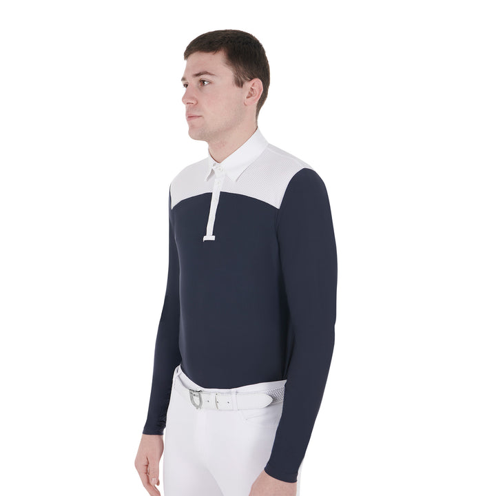 Men's long-sleeved competition polo shirt