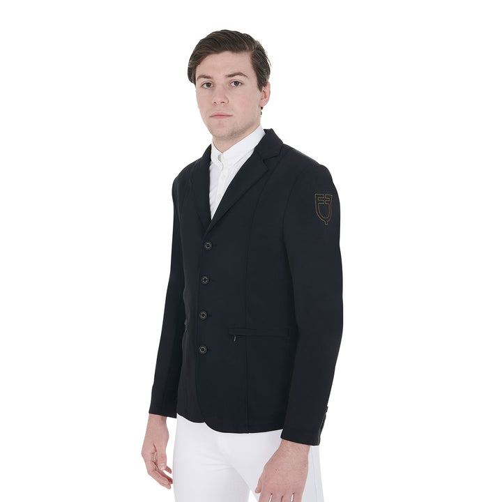 Men's competition jacket with contrasting embroidered logo