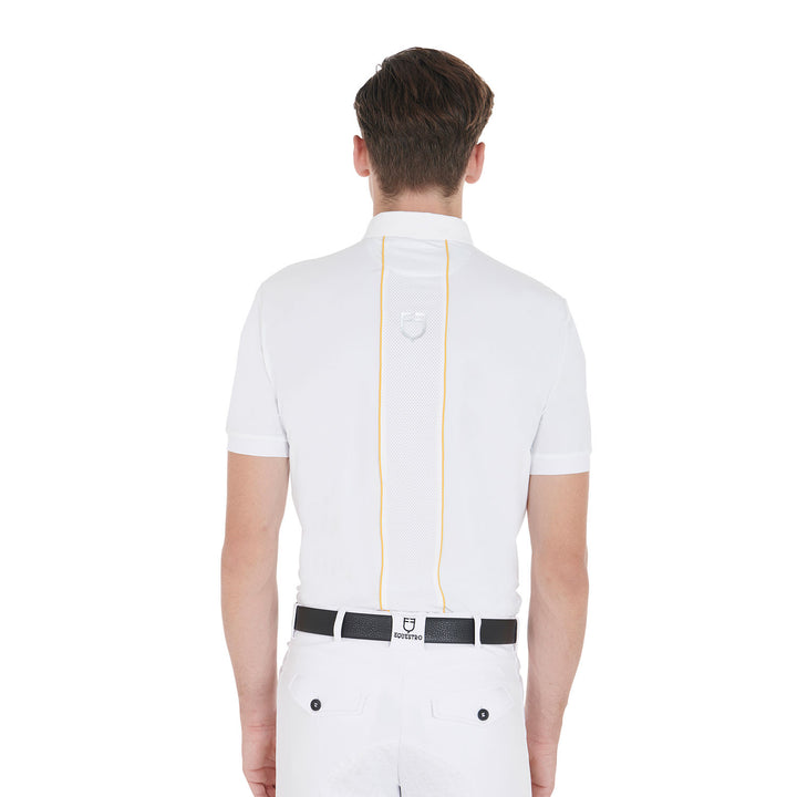 Men's Slim Fit Polo Shirt In Technical Fabric With Piping