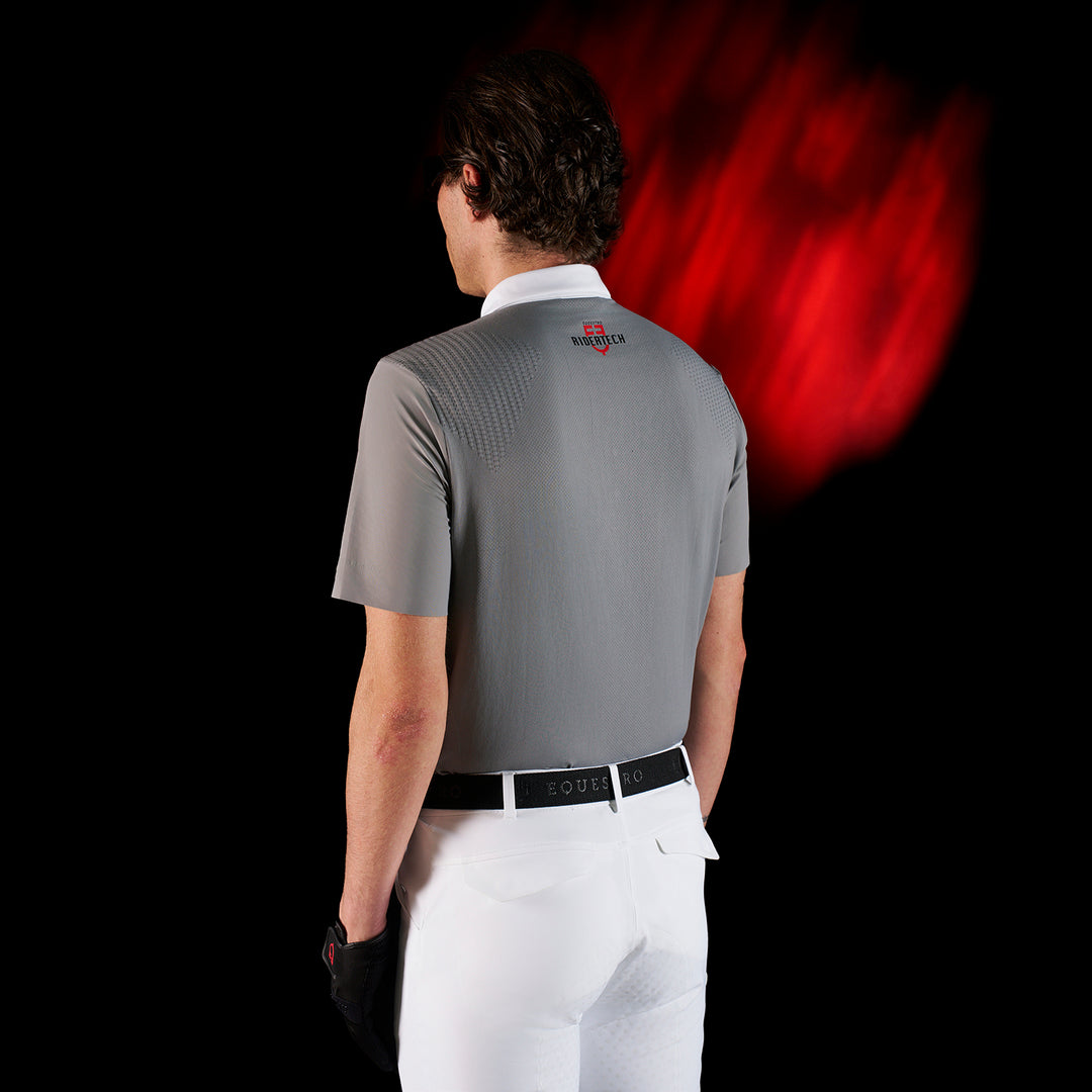 Ridertechnology men's competition polo shirt short sleeves and buttons