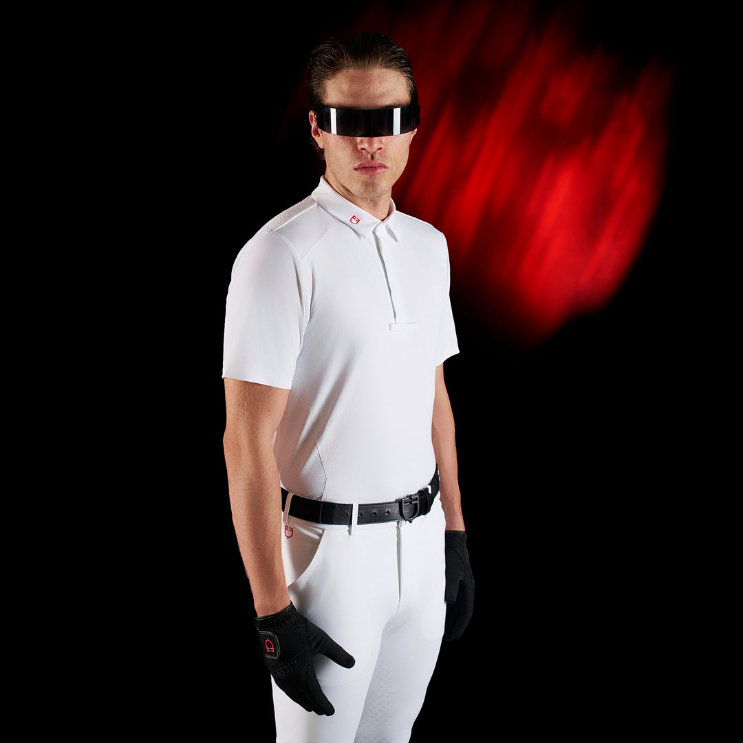 Ridertechnology men's competition polo shirt short sleeves and buttons