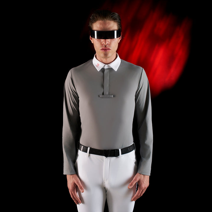 Ridertechnology men's competition polo shirt long sleeves and buttons