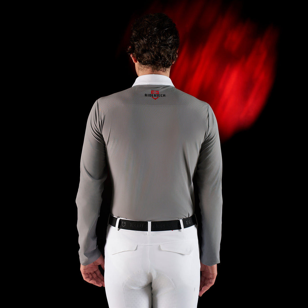 Ridertechnology men's competition polo shirt long sleeves and buttons