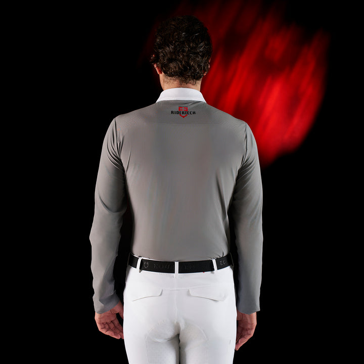 Ridertechnology men's competition polo shirt long sleeves and buttons