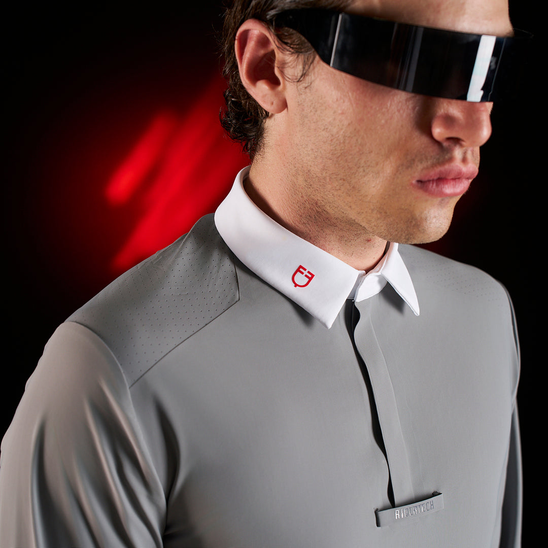 Ridertechnology men's competition polo shirt long sleeves and buttons
