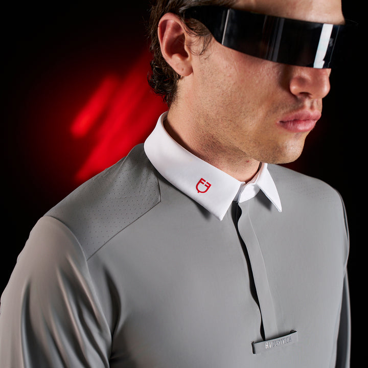 Ridertechnology men's competition polo shirt long sleeves and buttons