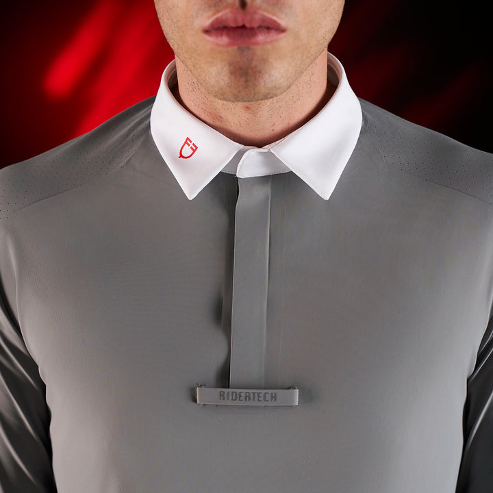 Ridertechnology men's competition polo shirt long sleeves and buttons