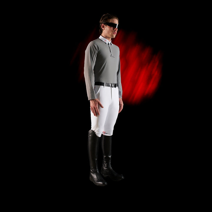 Ridertechnology men's competition polo shirt long sleeves and buttons