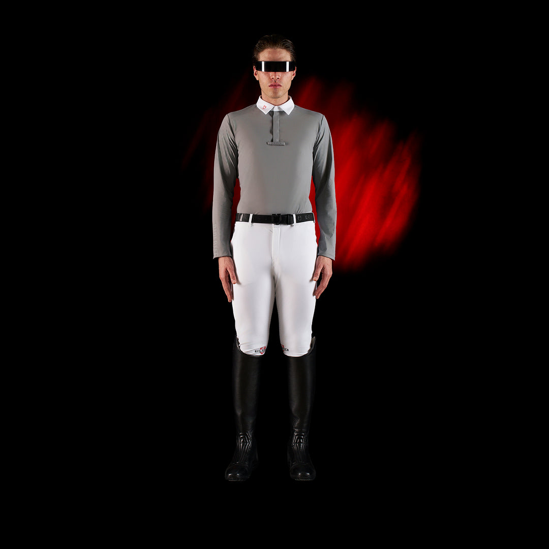 Ridertechnology men's competition polo shirt long sleeves and buttons