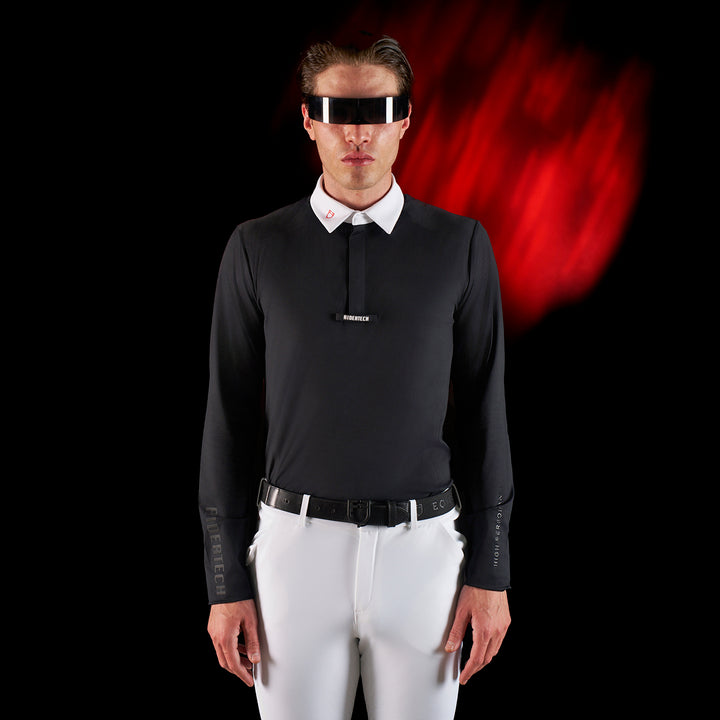 Ridertechnology men's competition polo shirt long sleeves and buttons