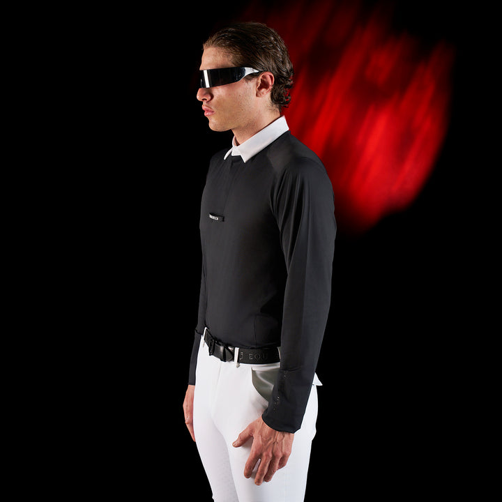 Ridertechnology men's competition polo shirt long sleeves and buttons