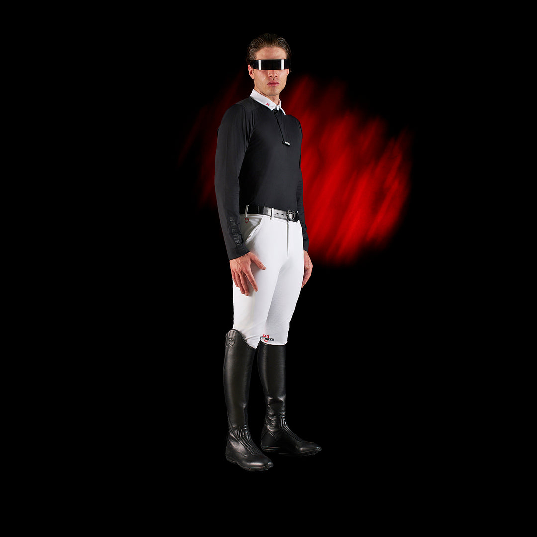 Ridertechnology men's competition polo shirt long sleeves and buttons