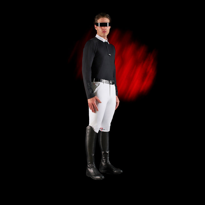 Ridertechnology men's competition polo shirt long sleeves and buttons