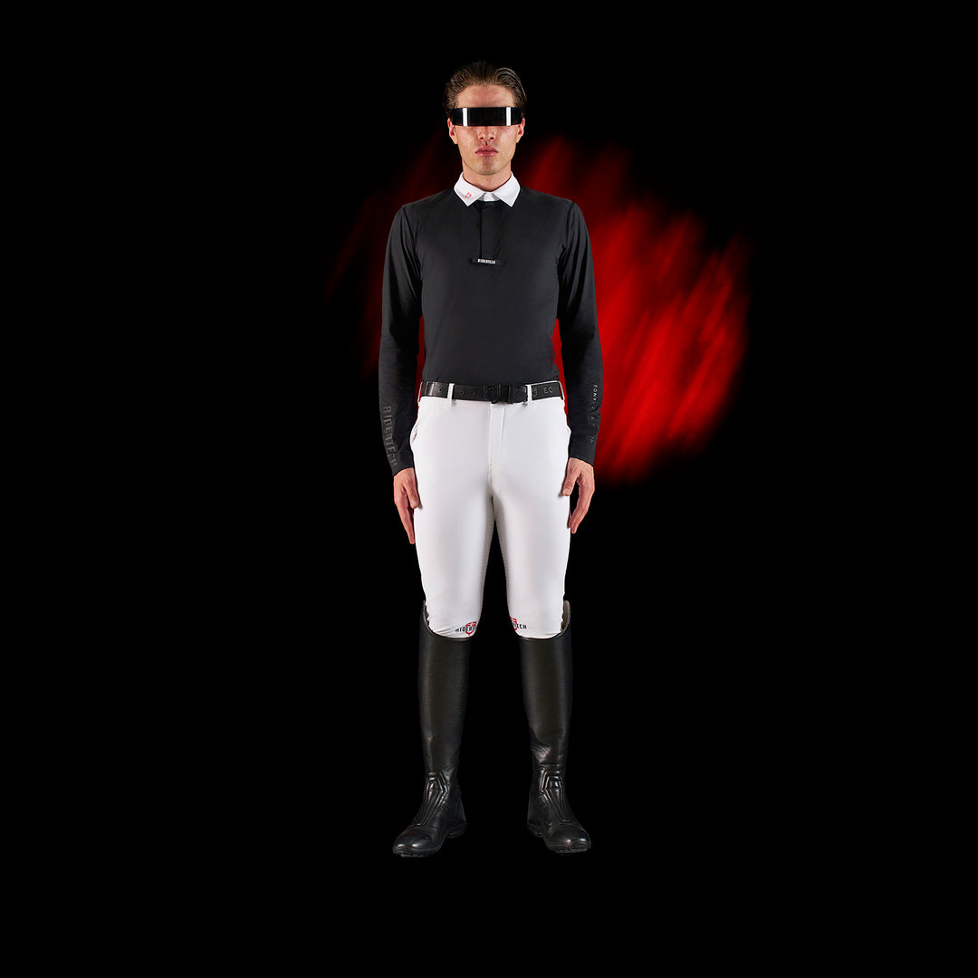 Ridertechnology men's competition polo shirt long sleeves and buttons