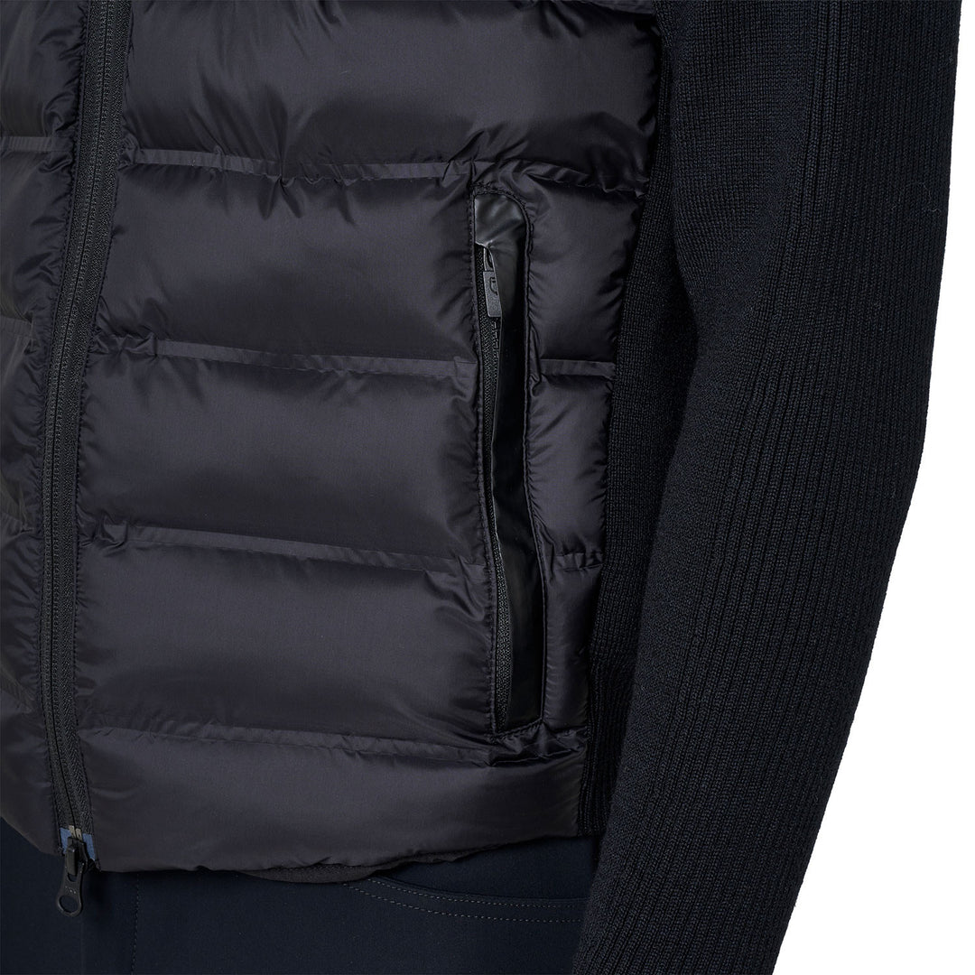 Men's Down Jacket With Knitted Sleeves - Black