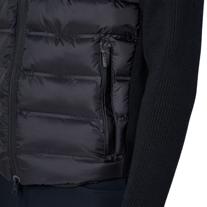Men's Down Jacket With Knitted Sleeves - Black