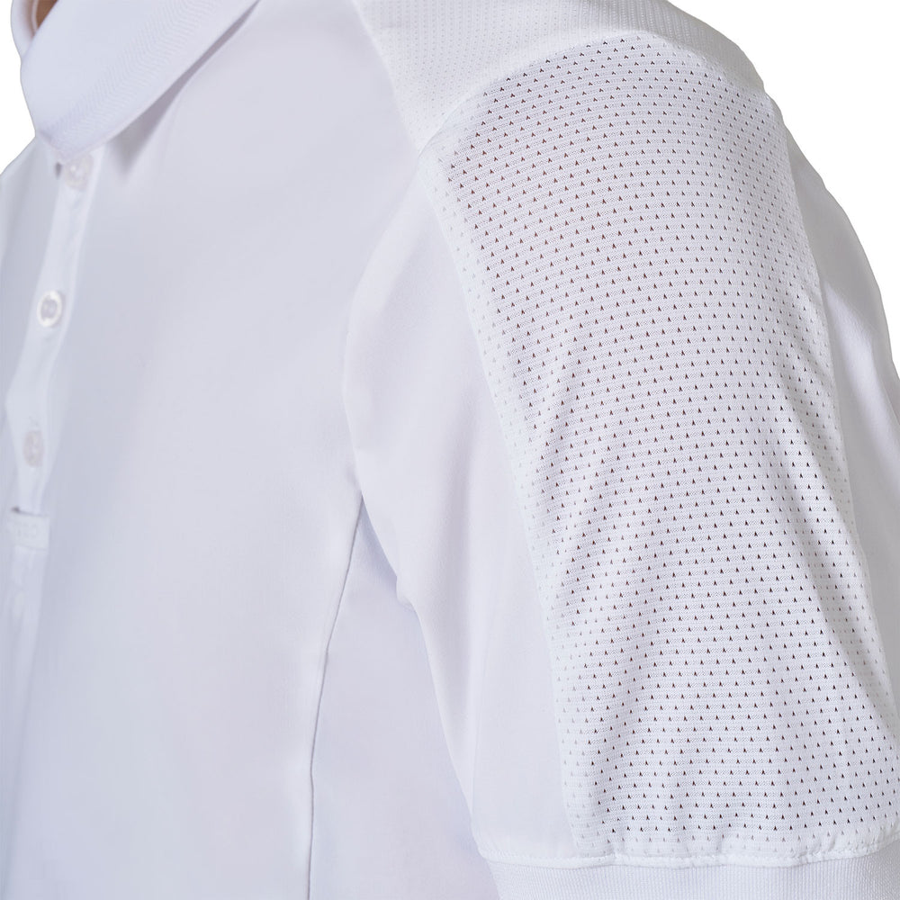 Men's Knit Insert Competition Polo Shirt - White / Pine Grove