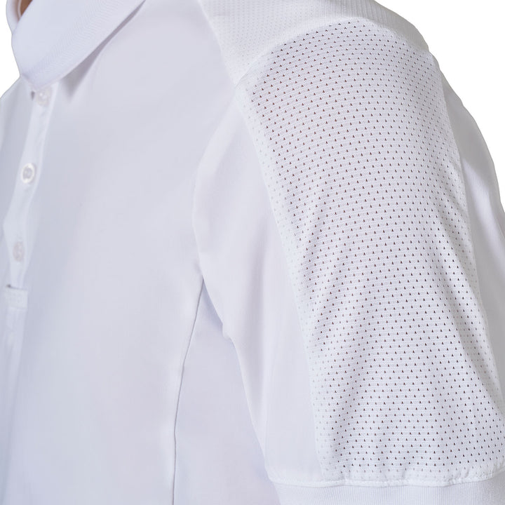 Men's Knit Insert Competition Polo Shirt - White / Pine Grove