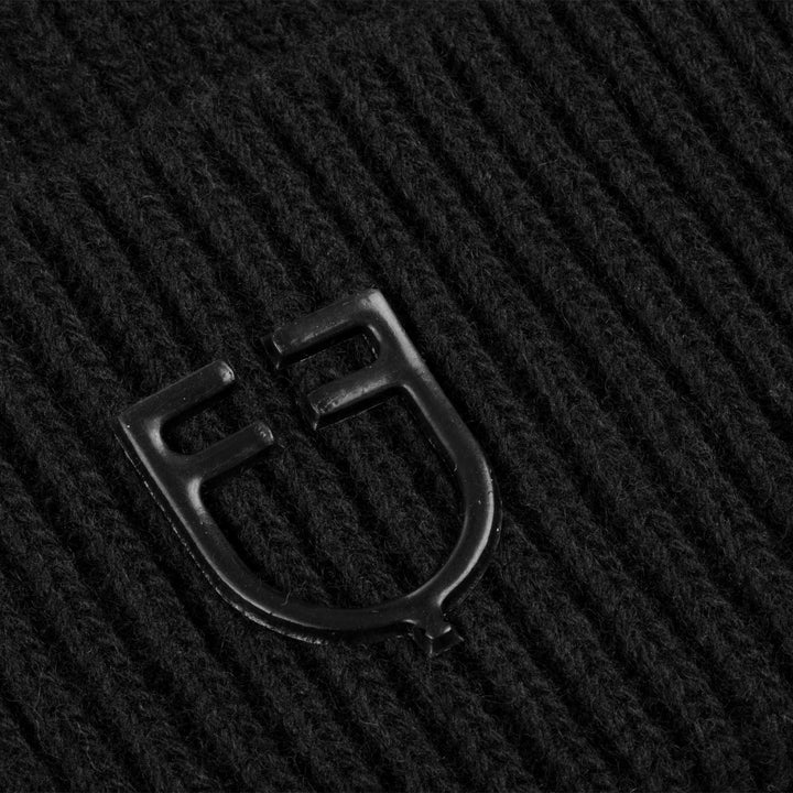 Unisex Knitted Texture Wool Beanie - Black