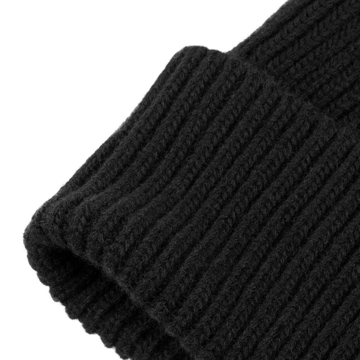 Unisex Knitted Texture Wool Beanie - Black