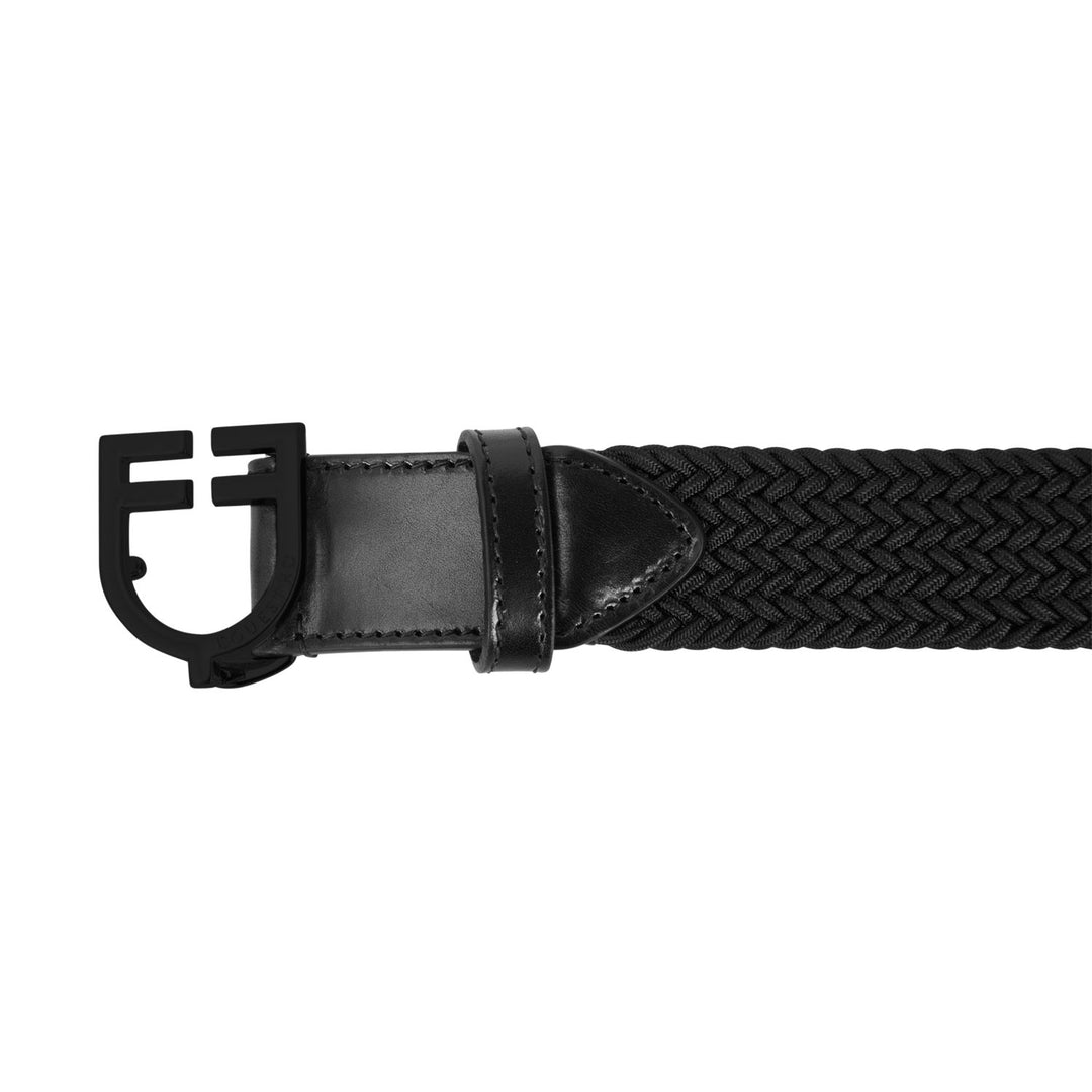 Elastic Belt With Black Logo Buckle