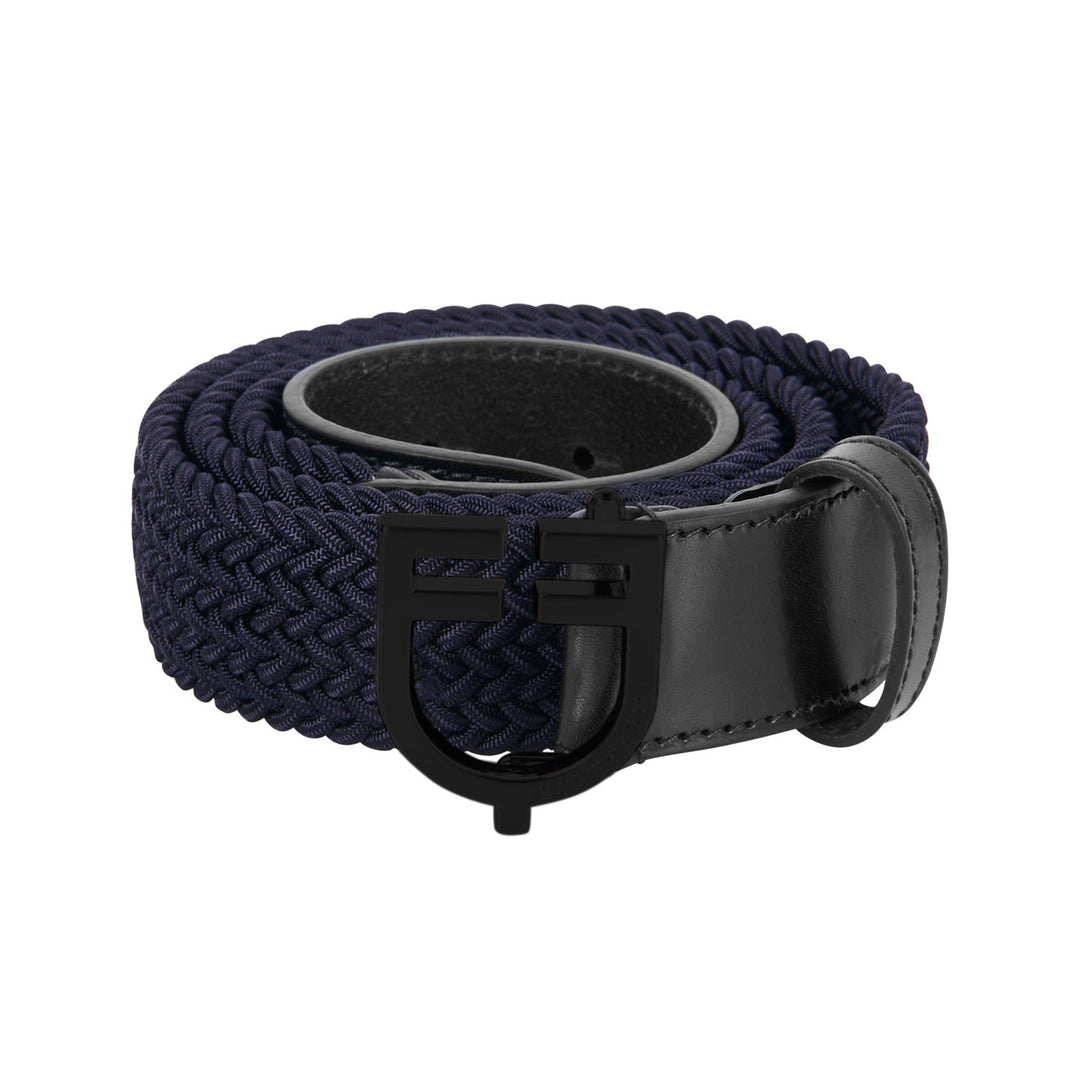 Elastic Belt With Black Logo Buckle
