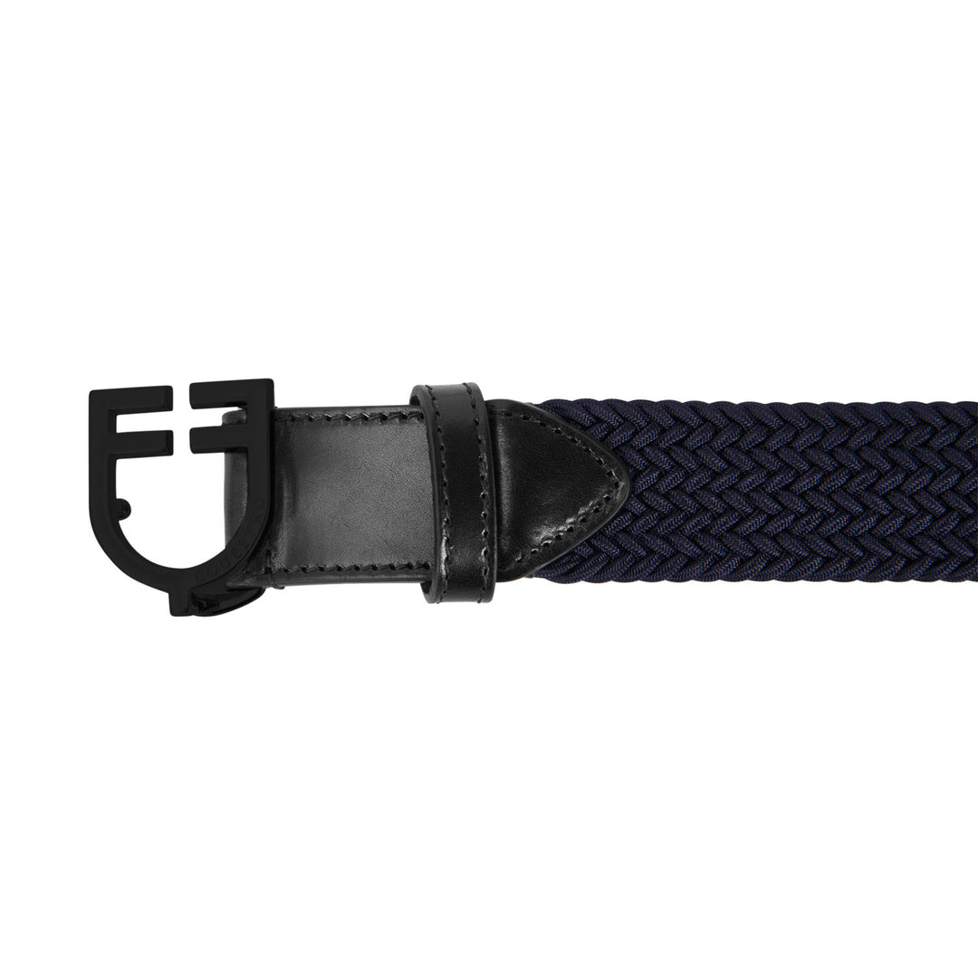 Elastic Belt With Black Logo Buckle