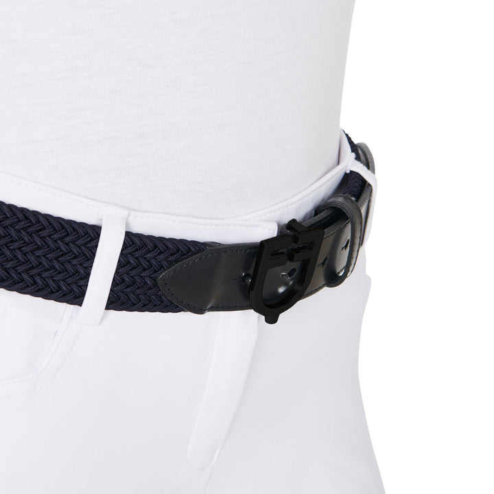Elastic Belt With Black Logo Buckle