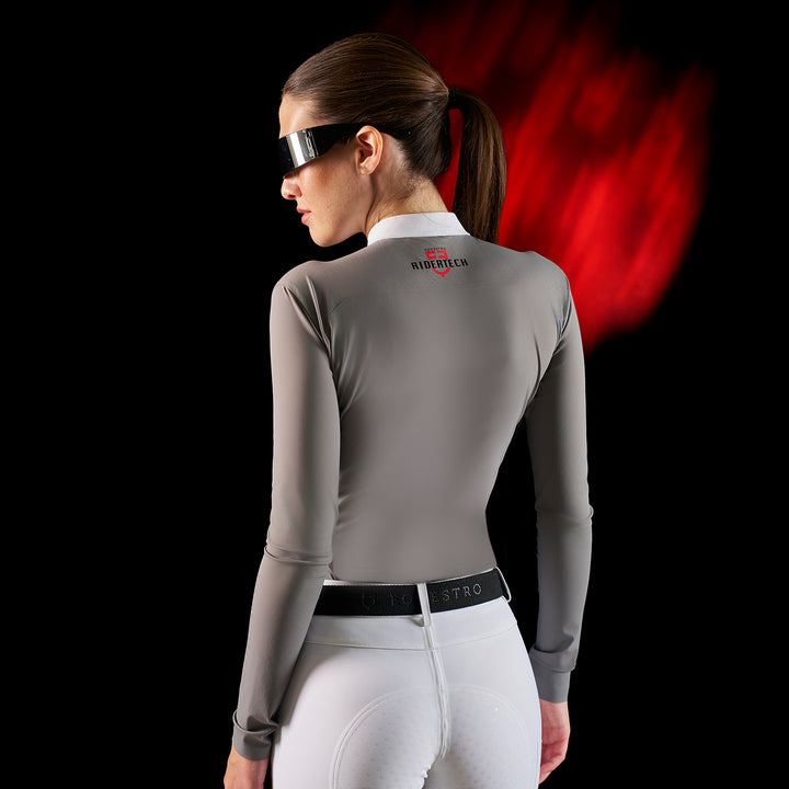 Ridertechnology women's competition polo shirt long sleeves and zip