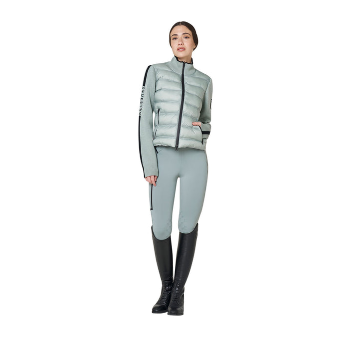 Women's Jacket In Nylon And Knit With Zip - Slate Gray