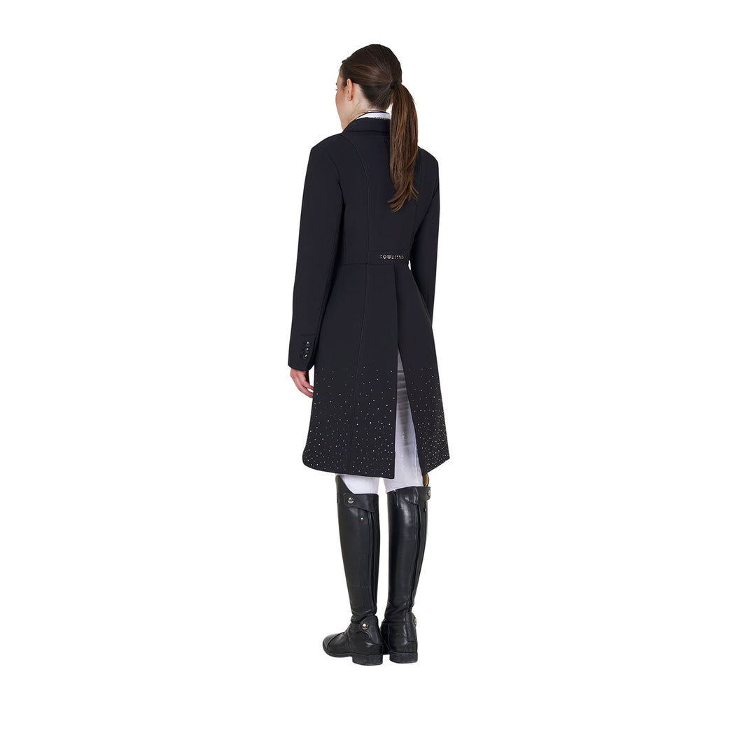 Tailocoat in technical fabric with rhinestones